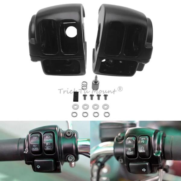 【並行輸入品】1 ペアハンドルバーコントロールスイッチハウジングカバーキットアルミブラックバイクハー...