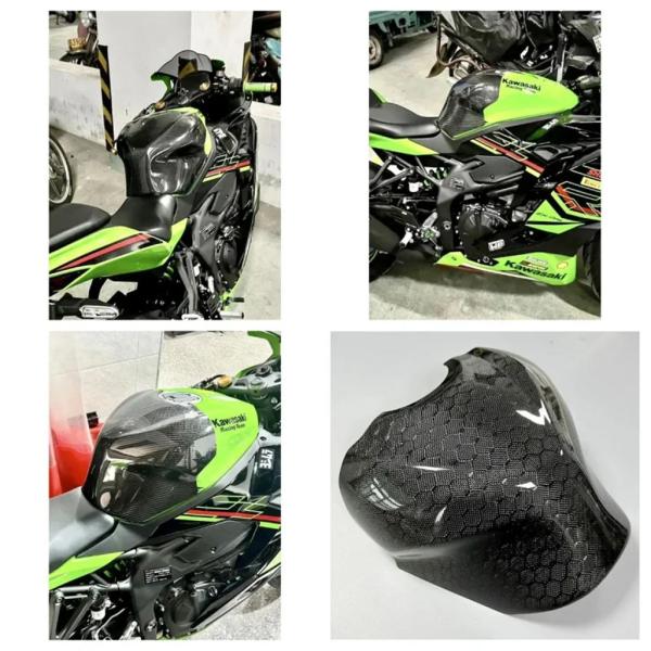 【並行輸入品】100% カーボンバイクガス燃料油タンクカバープロテクターガードカワサキ zx4r z...