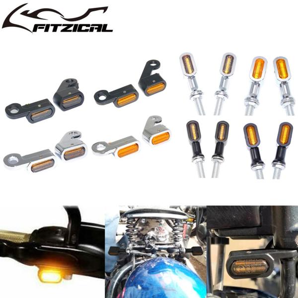 並行輸入品 バイクフロントリア LED ウィンカーインジケータミニライトアンバーランニングランプハー...