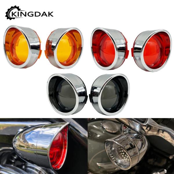 並行輸入品 2x バイク バイザー スタイル ウィンカー ライト レンズ カバー インジケーター ベ...