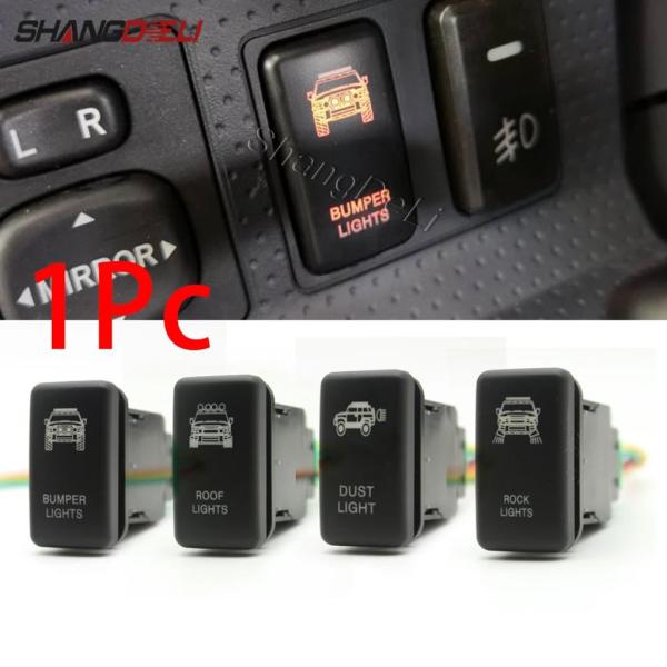 【並行輸入品】12V 2A オレンジ LED DRL ライトバースイッチボタンバンパールーフライトト...