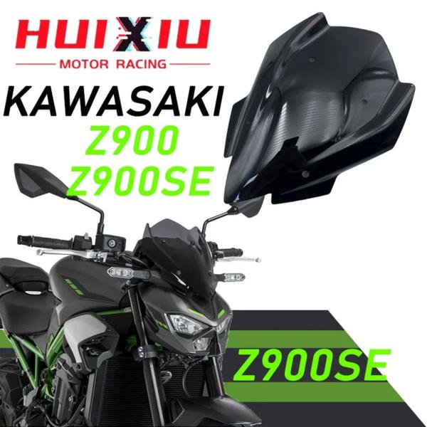並行輸入品 バイクスポーツ用ウインドシールドバイザー ブラック ウインドスクリーン カワサキ Z90...