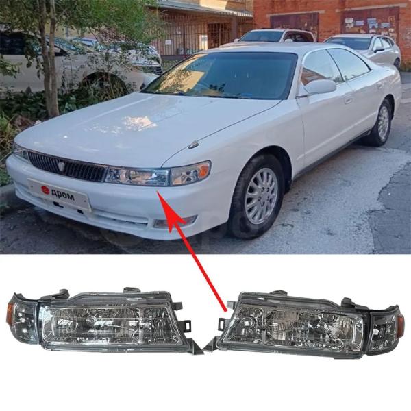 並行輸入品 ライトヘッドライトトヨタクレスタ JZX90 クリア模造クリスタル硬質材料 1992 T...