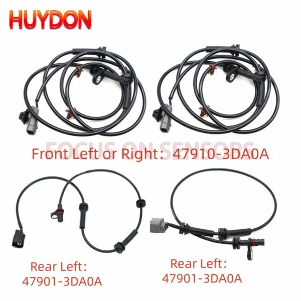 並行輸入品 4 個 47910-3DA0A フロントリア左/右 ABS ホイールスピードセンサー日産...