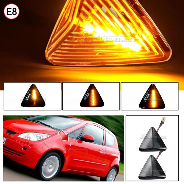 【並行輸入品】ダイナミックLEDスモークサイドマーカーライト アンバーフラッシュライト 三菱コルト用...