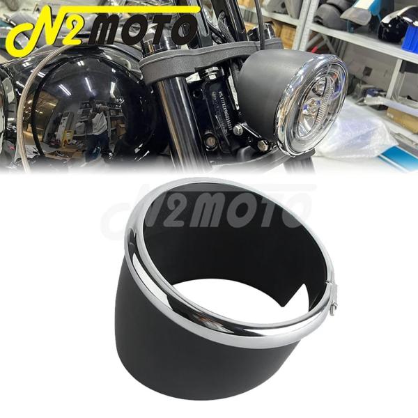【並行輸入品】バイク FXLRS ヘッドライトトリムリングシュラウド 5 3/4 インチヘッドランプ...