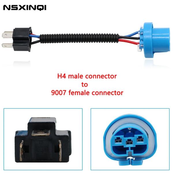 並行輸入品 NSXINQI-オスH4メスコネクタ 1ピース 変換アダプター配線 ヘッドライト フォグ...