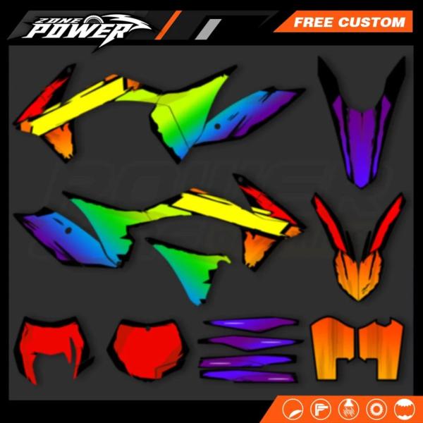 【並行輸入品】パワーゾーン レインボー バイク 新スタイル グラフィックステッカー KTM 125 ...