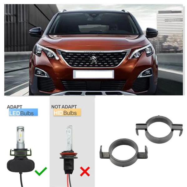 【並行輸入品】H7 LEDヘッドライトリテーナー ハイビームソケットアダプター プジョー 3008 ...