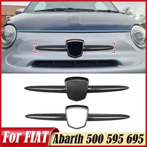 【並行輸入品】フィアットアバルト500 595 695 2008 2012-2023カーボンフロントロゴ装飾ステッカー