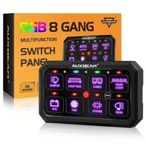 【並行輸入品】 Auxbeam-オン/オフスイッチパネル 8ギャング RGBライト 5インチタッチ ...