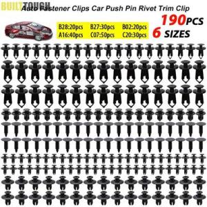 【並行輸入品】 汎用自動ファスナープッシュピンリベットトリムクリップ 190 個 6 サイズドアパネ...