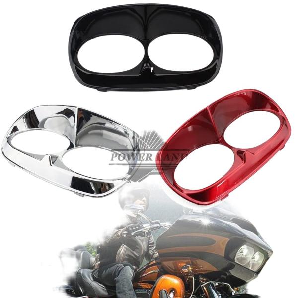 【並行輸入品】 シャープスタイル ヘッドライトカバー ベゼル ハーレーロードグライド フェアリング ...