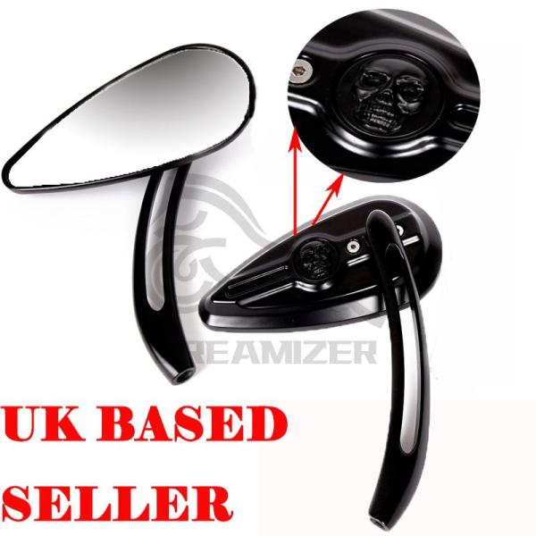 【並行輸入品】 スカルモーターサイクル バックミラー カスタム ハーレーストリートグライド スペシャ...