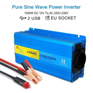 自動車 インバーター 2000ワット 純粋 正弦波 dc 12v/24v ac 220v 230v 電圧転送コンバータ 充電アダプタ euソケット 付属品