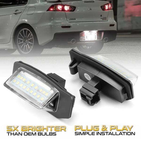 【並行輸入品】 三菱 アウトランダー LEDナンバープレートライト 2個 canbus 12v 18...