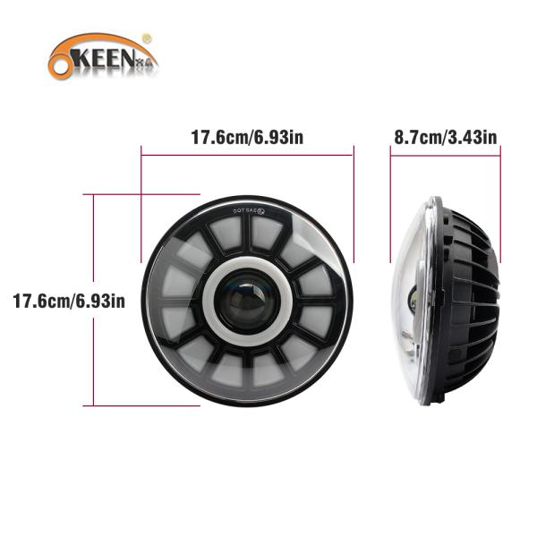 【並行輸入品】 7インチ LEDヘッドライト カスタム 高品質 DRL ジープラングラーJK TJ ...