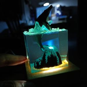 手作り クジラ 鯨 デスクフィギュア フィギュア インテリア 装飾 オブジェ 置物 アート 小物 樹脂 海 クリエイティブ デスクトップ｜yko-storeyk