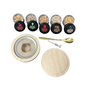 Temiry カクテル スモーク キット カクテルスモーカー 5種類の木製チップ付き カクテルスモーカーキット ウイスキー 燻製 グラストップス