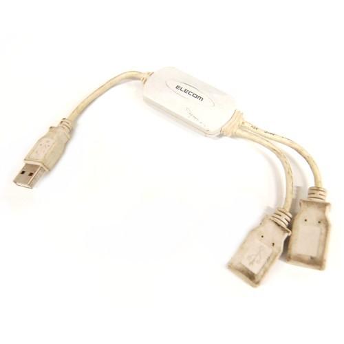 (中古品)エレコム USB2.0ハブ 2ポート ホワイト U2H-M2BWH(定形外郵便、代引不可、...