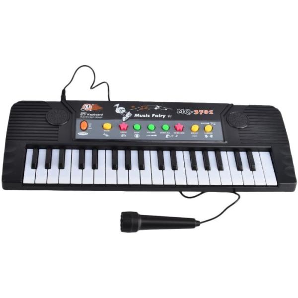 37鍵盤 マイク付き 電子キーボード 多機能 鍵盤ピアノ 24デモ 8リズム 3トーン 子供 玩具 ...