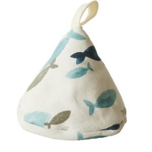 【並行輸入品】三角 鍋つかみ 《魚柄ライトブルー》 両手鍋 ストウブ鍋 北欧風 耐熱 ミトン 取っ手...