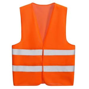【並行輸入品】蛍光ベスト マジックバンド式 《オレンジ》 夜間 警備員 自転車 ランニング 防犯 交通安全 安全ベスト 反射ベスト(定形外郵便、送料別商品)