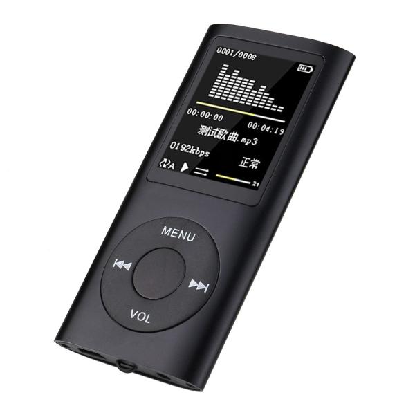 【並行輸入品】MP3プレーヤー スリムタイプ 《ブラック》 本体のみ AMV動画対応 録音 FMラジ...