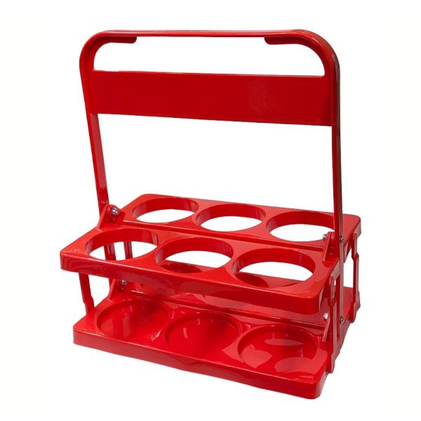 【並行輸入品】折りたたみ ボトルラック レッド 6本用 ボトルキャリア ドリンクホルダー ビール瓶 ...