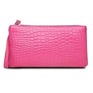 クロコダイル柄 レディース 財布 ピンク ワニ...の詳細画像1