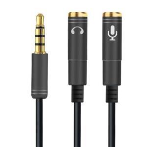 【並行輸入品】オーディオ分配ケーブル イヤホン・マイク分配(3.5mm(オス)⇔3.5mm(メス)×...