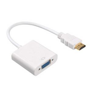 HDMI(オス) to VGA(メス) 変換アダプター 《ホワイト》 HDMI A(オス)-ミニD-sub15ピン(メス) (定形外郵便、代引不可、送料別商品)