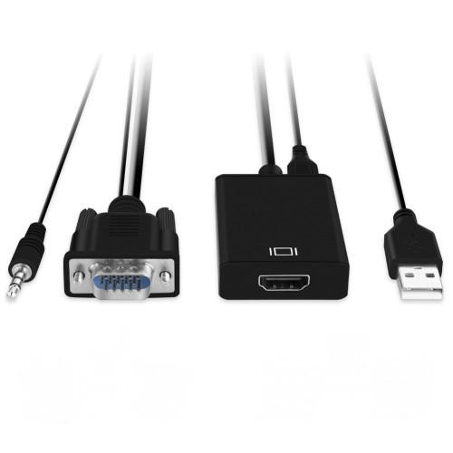【並行輸入品】VGA to HDMI変換アダプタケーブル コンバーター 音声出力ビデオ モニタオーデ...