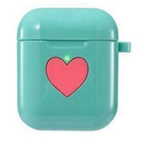 【並行輸入品】AirPods 用 収納ケース ハート 《グリーン》 第1世代 第2世代 イヤホン 収...