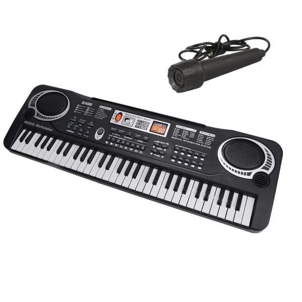 マイク付き エレクトロキーボード 61鍵盤 多機能 電子キーボード 子供 玩具 おもちゃ ピアノ(送...