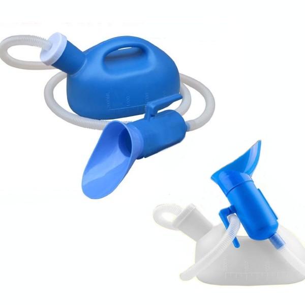 【並行輸入品】どこでもトイレ 尿瓶 排尿器 2000cc 大容量 トイレ 緊急 男女両用 受尿器付き...