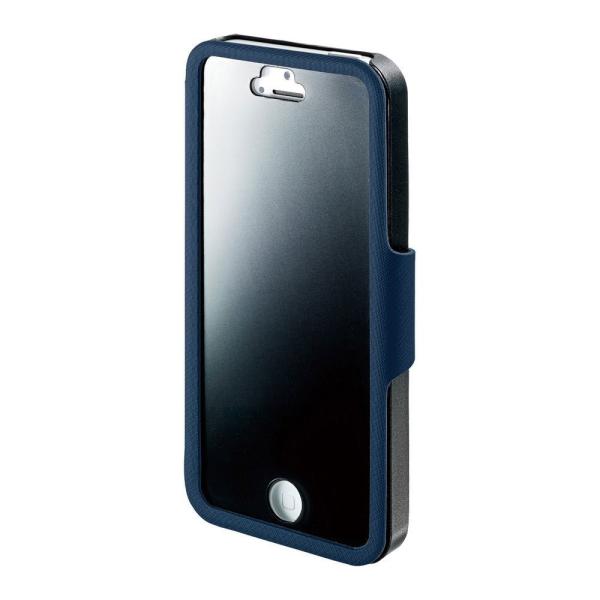 I-O DATA iPhone 5/5s用 のぞき見防止フィルム一体型プライバシーケース ブルー I...