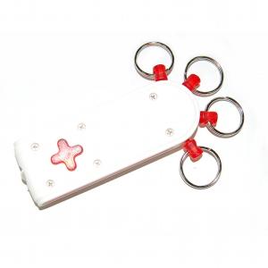 LEDライト付キーホルダー 4連 鍵 カラビナ 小型 軽量 LK-30(定形外郵便、送料別商品)