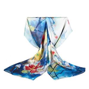 SIXIULIYU 100％シルクサテンロングスカーフ52X170cm センチメートル純粋なシルクサテン生地レディース新 2019 プリント柄ファッシ