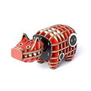 ki-gu-mi 赤べこ - 小学生 から 大人 まで 楽しめる 木製 3D 立体パズル DIY 工作キット - 男の子 女の子 の 知育玩具 - 立