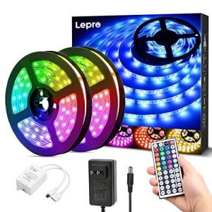 Lepro LEDテープライト SMD 5050 防水 ledテープ 10m 300連 30leds/m 正面発光 RGB 明るさ調整 間接照明 両面