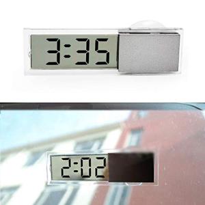 Eaglerich 1ピース軽量耐久性のある透明な車電子時計液晶ディスプレイデジタル吸盤最新液晶時計時計