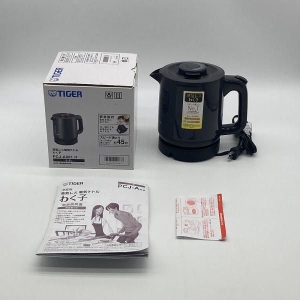 タイガー 魔法瓶 蒸気レス電気ケトル わく子 800ml グレー PCJ-A081-H Tiger