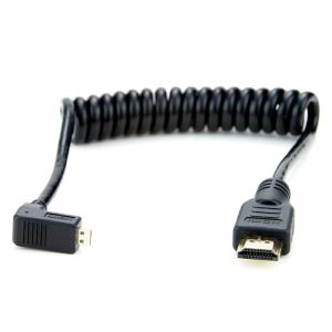 《新品アクセサリー》 ATOMOS (アトモス) 1 x coiled right-angle micro HDMI to full HDMI Cable (30cm-45cm)｜ymapcamera