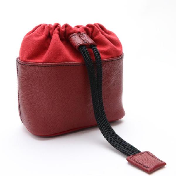 《新品アクセサリー》 MAPCAMERA (マップカメラ) ゴートレザーレンズポーチ レッド