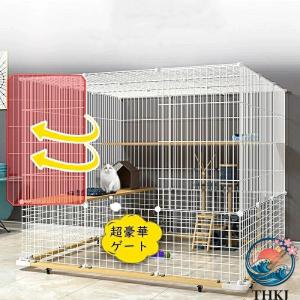 猫ケージ キャットケージ 3 段 木製 猫ゲージ 大型 頑丈設計 多頭飼い 保護 脱走防止 キャスター付き 2 段 ペットケージ 小動物ケージ