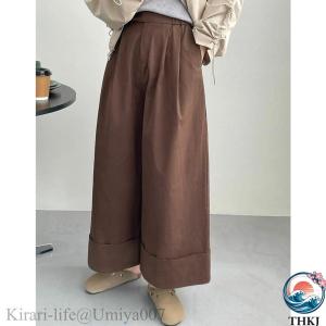 夏新作ワイドパンツ 綿 コットン 100% ガ...の詳細画像1
