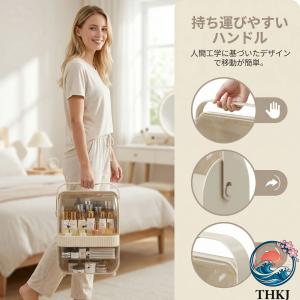 ベージュ M サイズ 大型コスメ収納ボックス ...の詳細画像4