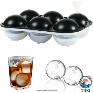 製氷皿 6 個丸い氷 直径 4.5cm 製氷機 ウイスキー お酒 取り出しやすい 冷凍保存 耐久性 家庭用 アイストレー 氷モールド 氷容器 ジュース 透明 氷作る 家庭用