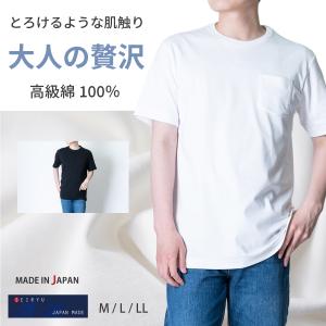 Tシャツ 半袖 綿100％ 日本製 メンズ クルーネック Tシャツ 天然素材 ファクトリーブランド 白 STKJ23-040｜ymf-store